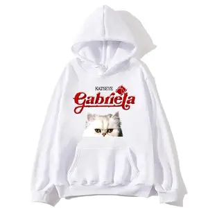 🖤🎤[Graphic Hoodie]Kpop Katseye Gabriela Cat Graphic Hoodie Oversized Y2K Streetwear Sweatshirt Unisex Casual Long Sleeve Pullover Trendy Kpop Fan Merch TikTok Viral Hoodie Breathable Cotton Fashion Hoodie for Women Men Teens