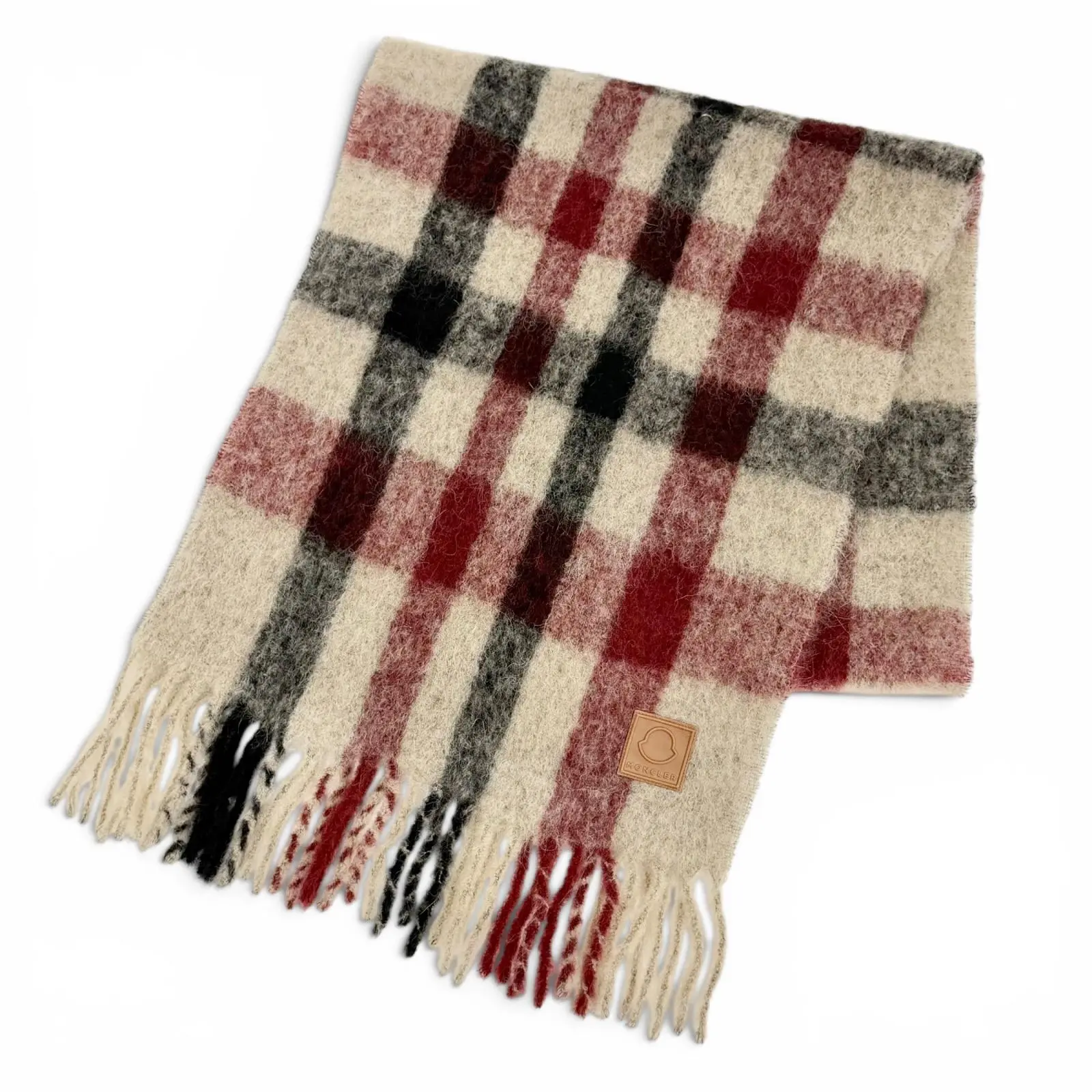 Pre-owned MONCLER Wool Small Leather Goods Blend Scarf