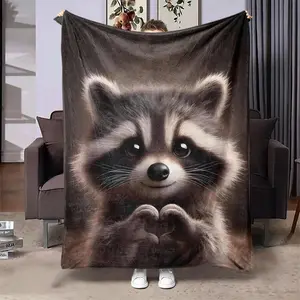 Cartoon Animal Pattern Flannel Blanket, Soft Throw Blanket, Air-conditioned Room Blanket, Warm Nap Blanket for Home Office Travel Camping, Soft Blankets