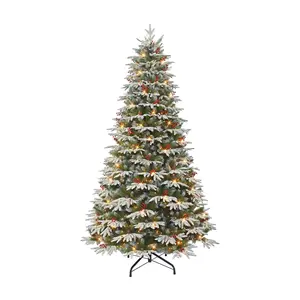 Puleo 9' Prelit Flocked Halifax Fir Tree, 900 UL Clear