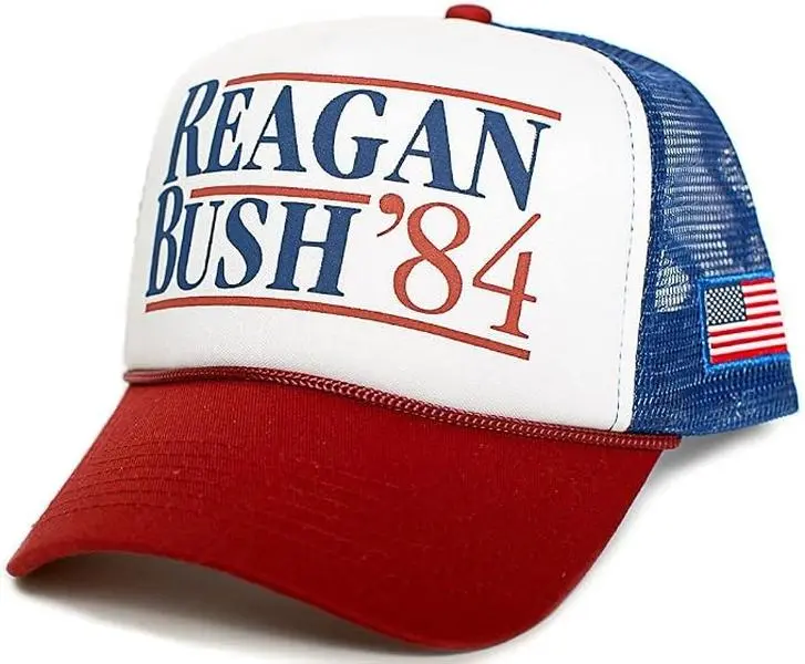 Reagan Bush 84 Hat USA Flag Unisex Adult Cap Multi Colors