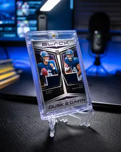 Black Football New York Giants Jaxson Dart & Cam Skattebo Dusk 2 Dawn Dual Patch 080/149 Rookie Memorabilia Card with Magnetic Case