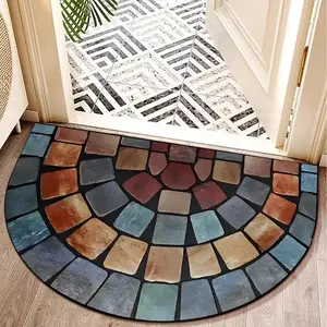 Washable Retro Doormat - Silicone Backing Non Slip for Porch Entryway Living Room Office Home Decor