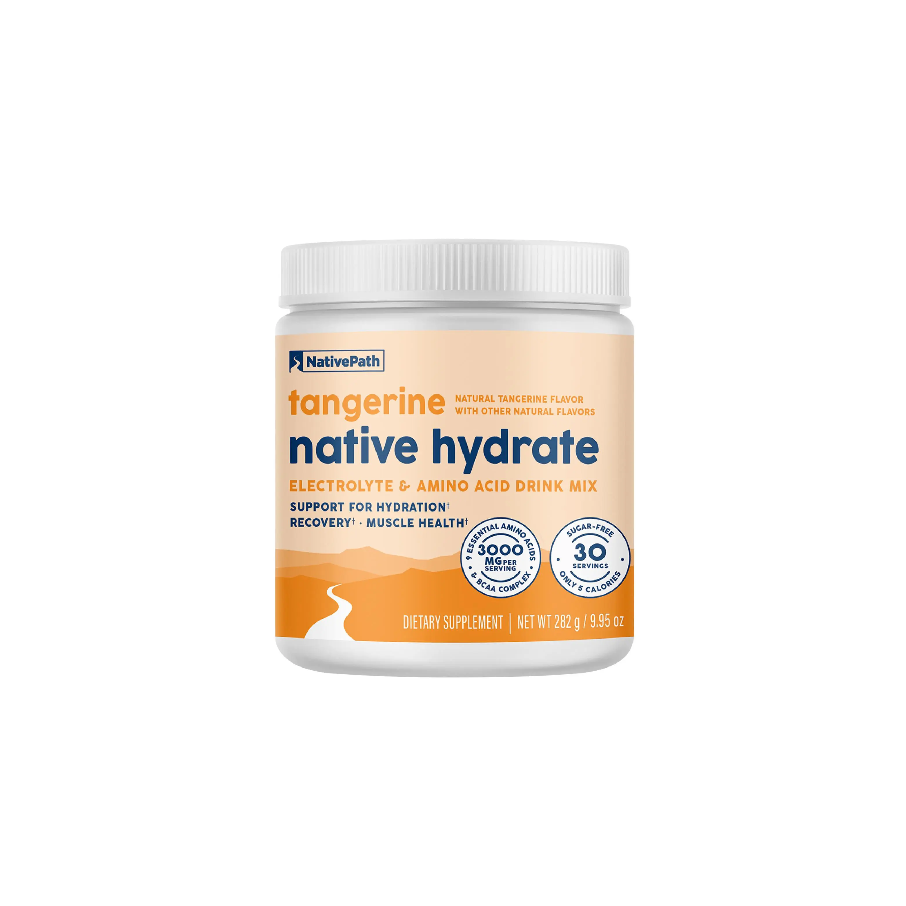 NativePath Hydrate Electrolytes Powder – Zero Sugar Drink Mix with 2,000mg BCAAs, 14 Vitamins & Minerals – Tangerine Keto Hydration for Energy & Recovery, 30 Servings