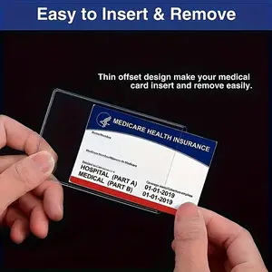 Waterproof PVC Transparent Card Protector Sleeves,New Medicare Card Holder Protector Sleeves, Social Security Card Protector,Soft Touch, Waterproof PVC Sleeves for New Medicare/Social Security/Business/ID/Credit Cards