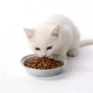 50 Pcs Pet Disposable Aluminum Foil Bowl, Easy Cleaning, One-Use Design, Prevents Bacterial Growth, Ideal for Pet Feeding Dry Food