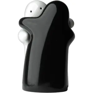Salt and Pepper Shakers Cute Decorative Novelty Hugging Shakers Couple Set Black and White Modern and Vintage Hug Design Easy to Refill and Dispenser Shaker Set