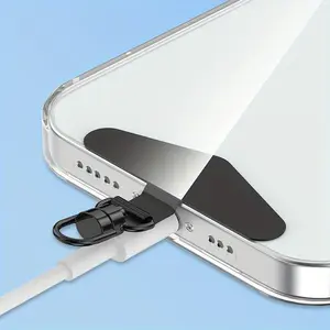 2pcs Stainless Steel Phone Lanyard Clips, 360 Degree Rotating Metal Hooks, Durable Smartphone Cellphone Mobile Accessories for Phones