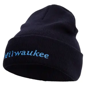 Milwaukee Wisconsin Logo Embroidered Super Stretch Knit Watch Cap Beanie