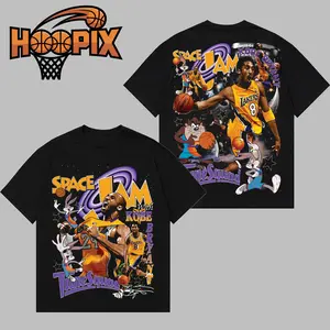 HOOPIX - Kobe Bryant Space Jam Premium Cotton Hoodie T-Shirt (Made In USA), Black Mama Fans Shirt, Game Day Outfits, Gift For Golden State Basketball Fans, Basketball Graphic Tee Hoodie