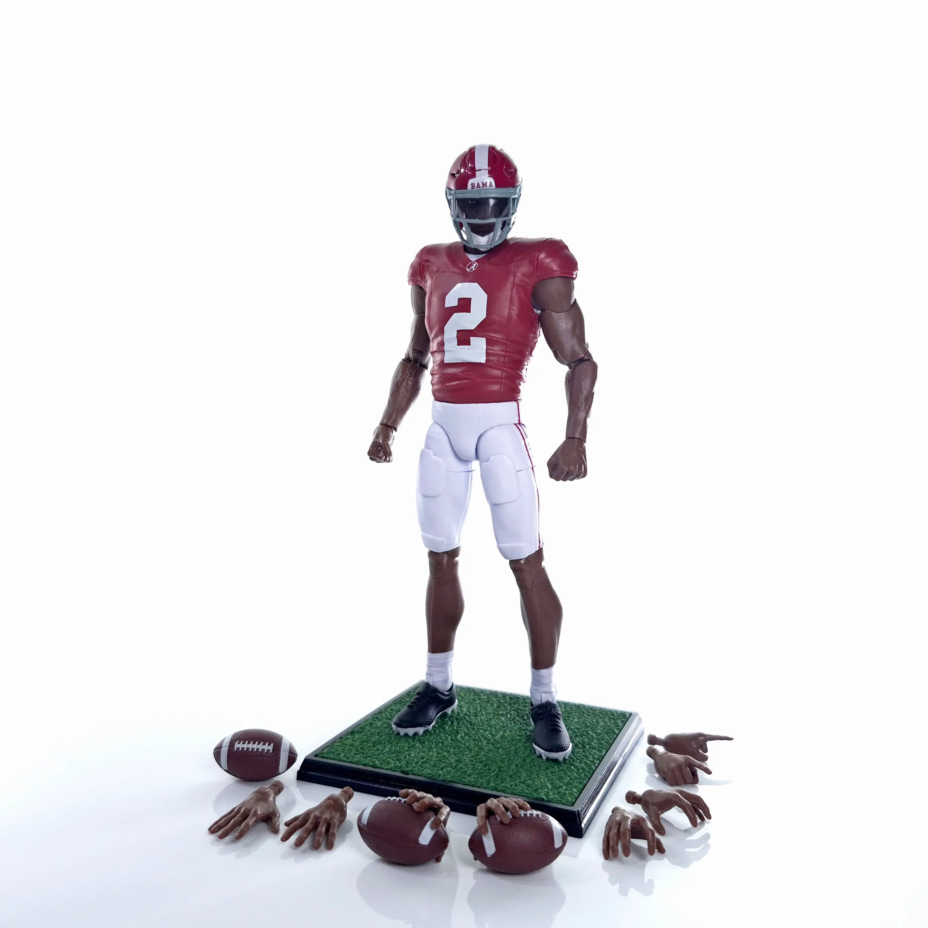 6-Inch New Ryan Williams #2 Alabama Sports Collectible Figurine - Action Figures with Display Stand, 4 Interchangeable Hand Sets for Collectors