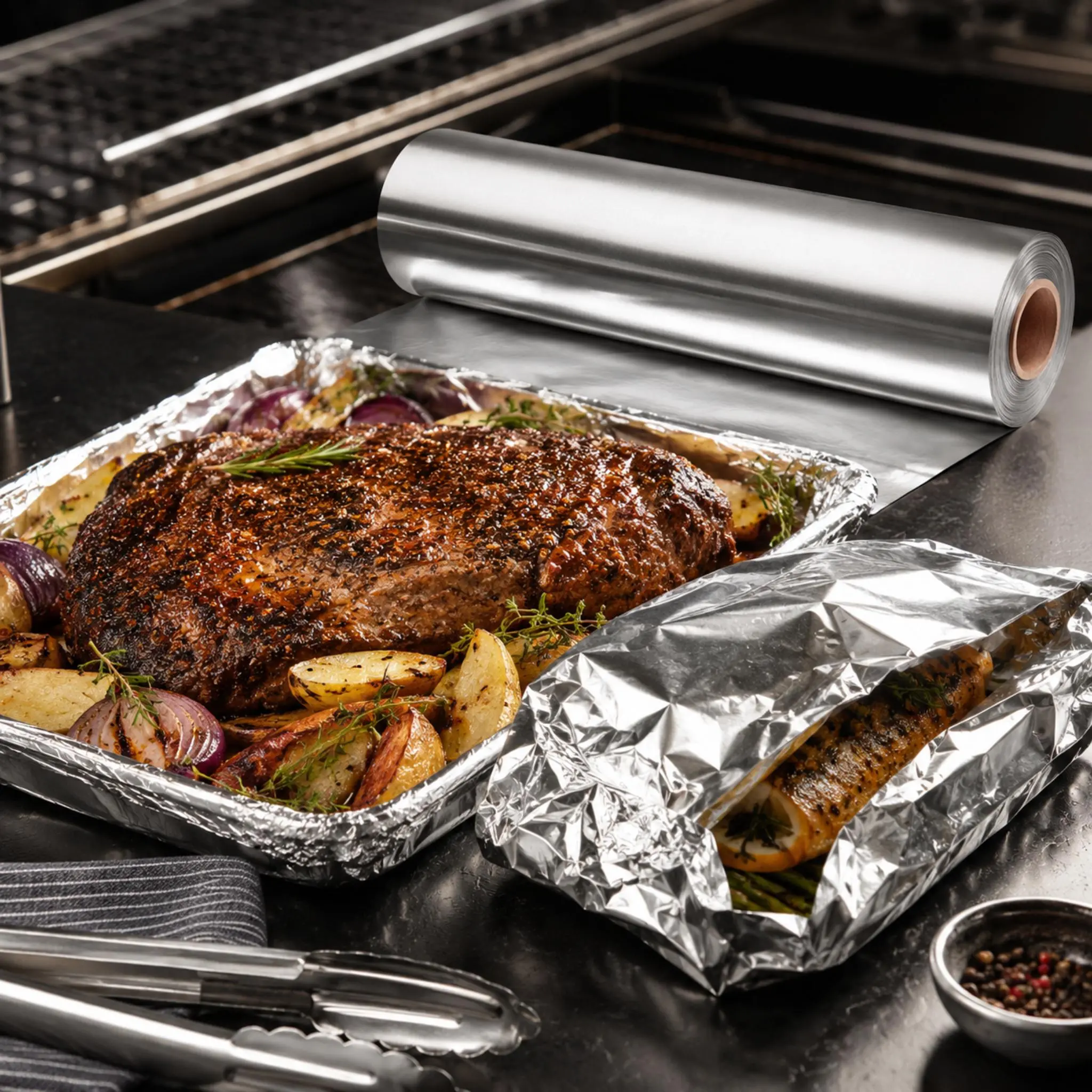 Heavy Duty Aluminum Foil Roll 18" x 1000 ft Kitchenware Disposable