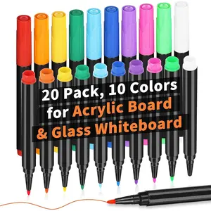 20 Liquid Chalk Markers for  Fridge Calendar Clear Glass Dry Erase Board Refrigerator White Board Mirror Window Wet Erase Markers Ultra Fine Point Erasable Bulk Thin Dry Erase Markers Fine Tip