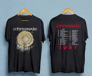 [SALE UP TO 30%] Whitesnake 1987 Self Titled Tour Double Sided Rock T-Shirt, Vintage 80s Classic Band Tee, Retro Heavy Metal Concert Shirt, Unisex Rock Fan Merch, Legendary Tour Graphic Tee