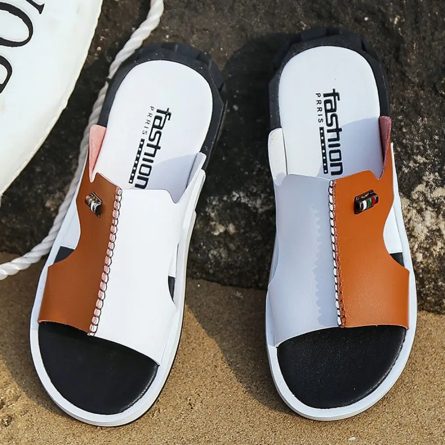 Women's Casual Patchwork Sandals, Chic Hand-Stitched Slip-On Flats, Lightweight and Comfortable for Summer Wear, Lightweight Sandals, Flat Sole, Sandals For Women
