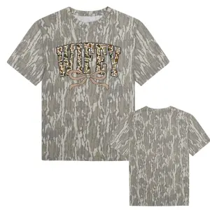 Retro Camo Wifey Coquette Design Camo Mossy Oak Tee, Style Camo 3D T Shirt, Hunting Camo 3D Shirt, Gift For Her