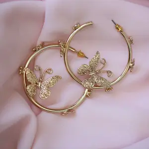 Bloom Butterfly Hoop Earrings