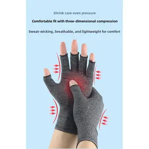 medical accessory touchscreen design small pack 2 Pairs Arthritis Compression Gloves for Women Men, Carpal Tunnel Pain Relief, Fingerless for Typing Both Hands