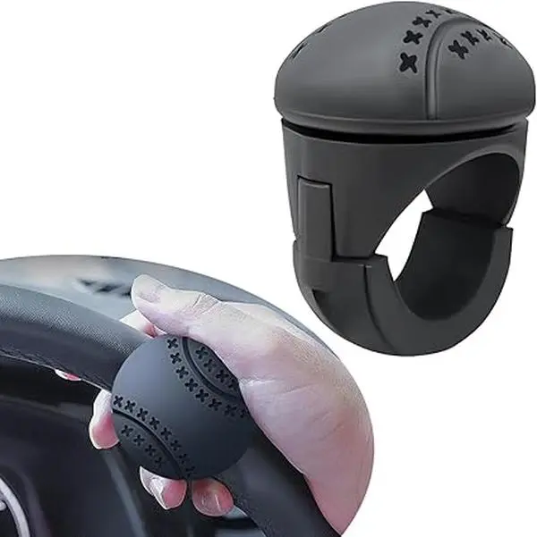 Universal Car Steering Wheel Knob New Generation Silicone Easy Installation No Tools Required for Cars Trucks Boats Tractors Black