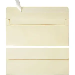 50 Pack #10 Self Seal Business Envelopes, 4x9 Standard Size for Business Invoices, Letter Mailing, Cream Color (4 1/8 x 9 1/2 Inches / 4.13 x 9.49)