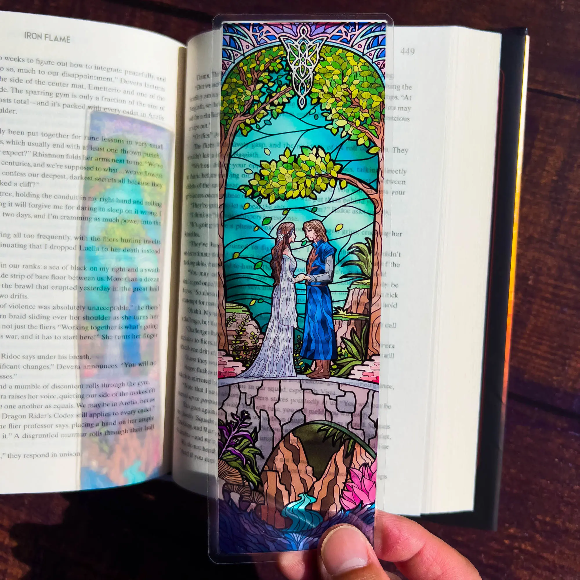 Arwen Aragorn Stained Glass Bookmarks, Shire, Doors of Durin (Transparent Bookmark, Fantasy Book Reader Gift)