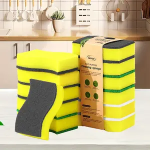 Non-scratch Scrub Sponge, 4/6 Counts Kitchen Cleaning Sponge, Household Cleaning Tool for Kitchen Bathroom Home Care Supplies