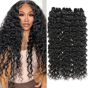 Water Wave Hair Bundles 1 3 4 Bundles Human Hair Weave Bundles Natural Color Remy Hair Weave Extensions TikTokShopBlackFriday