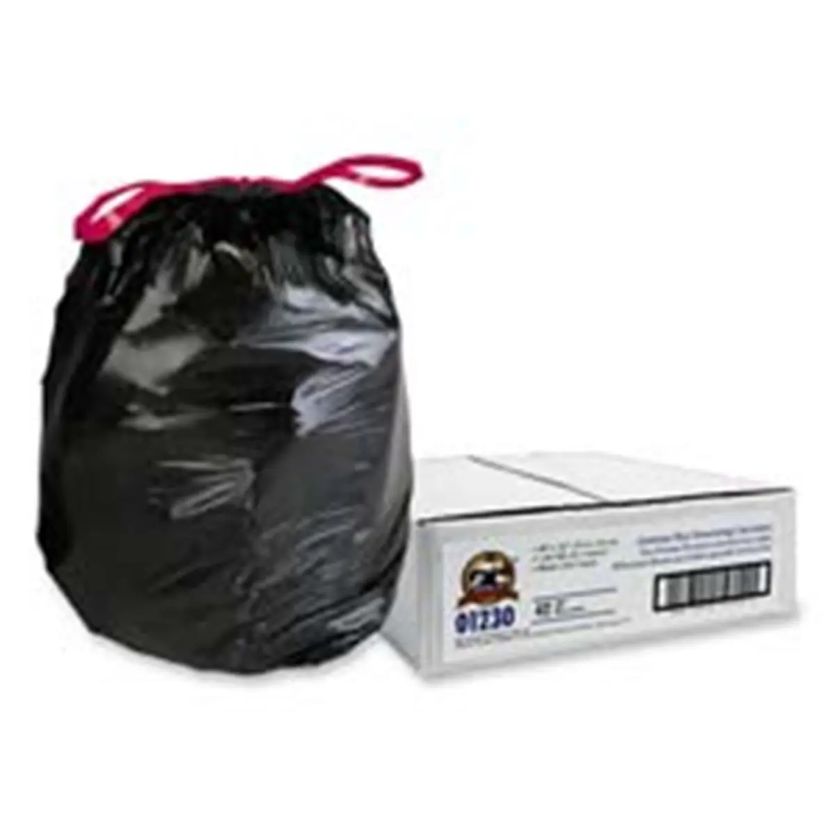 212 MAIN Disposable, Tear-Resistant, Extra Strong Patterned Design Trash Can Liners, 30 Gal, 30in x 32in, Black (Genuine Joe GJO01230)