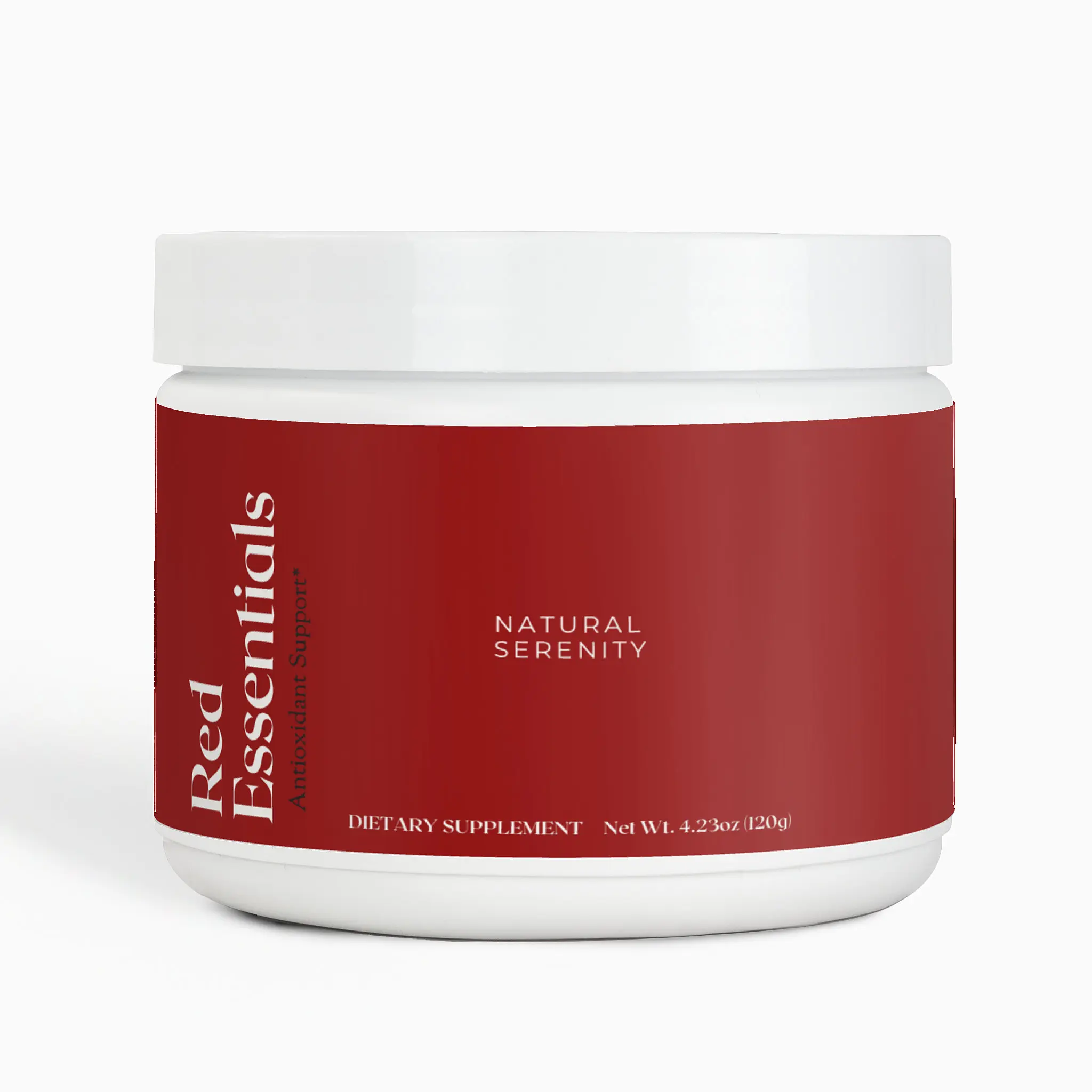 Natural Serenity Healthcare Antioxidant Support Dietary Supplement Powder - Red Essentials 120g Mini Travel Size, Organic Beet Root, Strawberry, Acai, Cranberry, Hibiscus, Black Currant Superfood with Prebiotic Fiber for Youth & Active Lifestyle Balance,,