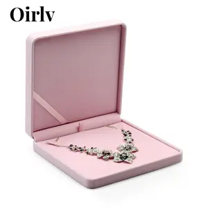 Oirlv Pink Velvet Pendant Box Big Necklace/Chunky Necklace Gift Box Jewelry Storage Case