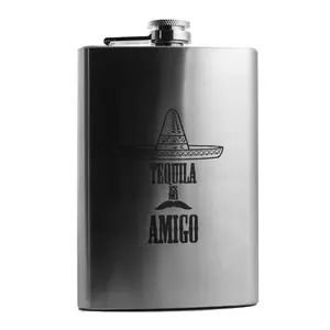 8oz Tequila Es Mi Amigo Flask L1