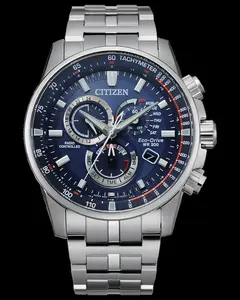 Citizen PCAT Watch Eco-Drive Radio Controlled Chronograph with Tachymeter Dial & Stainless Steel Bracelet for Accurate Timekeeping