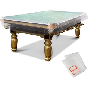 2-Pack 8 Feet Billiard & Pool Table Cover - Reusable Heavy-Duty Clear Plastic Waterproof Cover for Storage Moving and Dust Protection, 100" x 56" x 8"