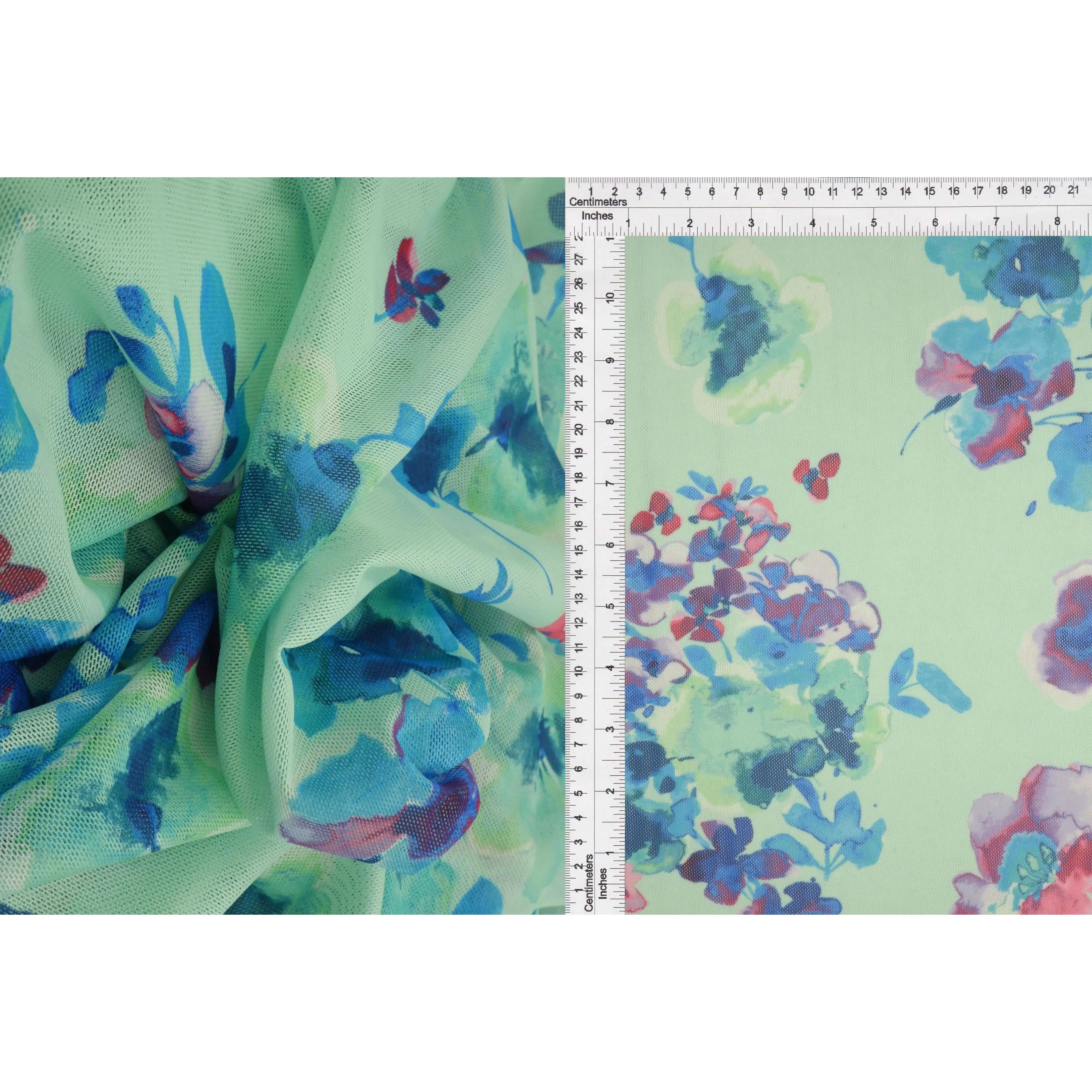 Digital Floral Print Knit Fabric 54 Inch Wide Polyester Spandex Blend Apparel Fabric