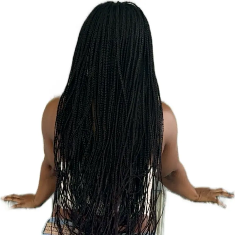 Braided Hair Extensions, Synthetic Heat-Resistant Hair for Women, 24in Long Natural-Looking Hairpieces for Daily Wear