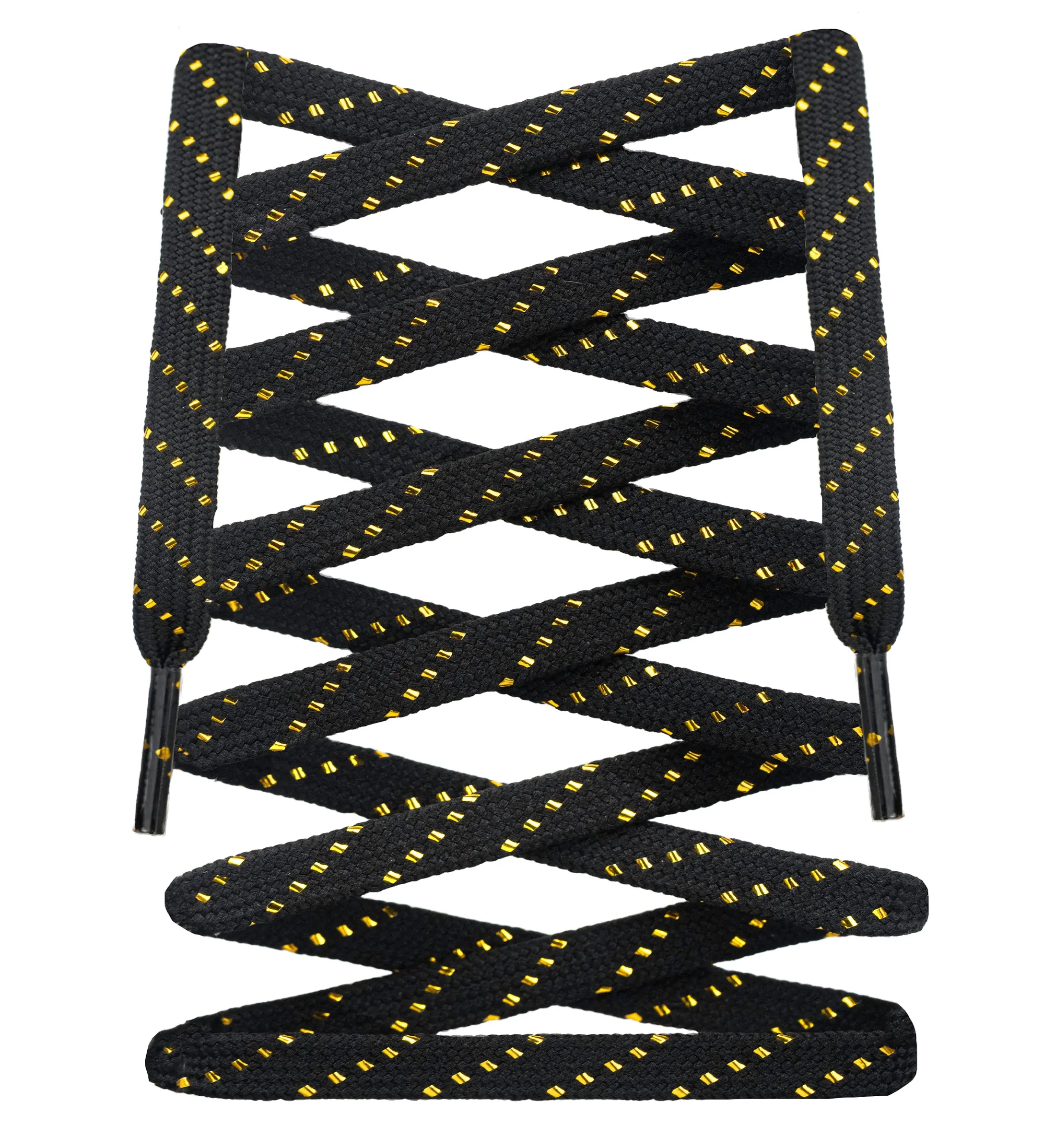Flat Two-Tone Metallic Shoelaces