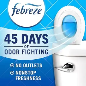Febreze Bathroom Air Freshener, Odor-Fighting, Plug In Alternative, Air Fresheners for Home and Bathroom and Kitchen, Closet Air Fresheners, Ocean Scent, 4 Count - (Packaging May Vary)