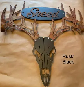Personalized Metal Deer Skull Bow Holder: Custom Bow Rack
