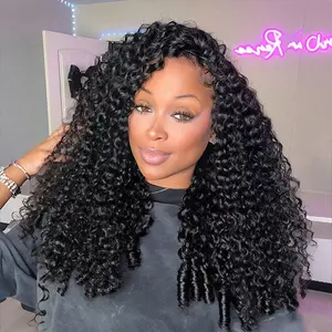 Tahikie 13x6 Burmese Curly Wigs Human Hair Pre Plucked Pre Cut HD Lace Wigs Ready With Drawstring One-Step 13x6 HD Frontal Lace Burmese Curly Wave Natural Hairline