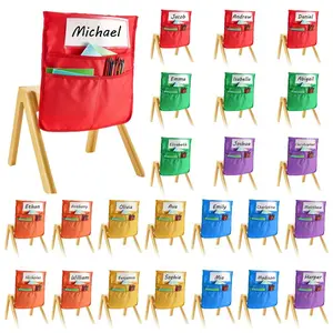 VEVOR Chair Pockets for Classroom, 12 Pack, 17x 19 Inches Chairback Buddy Pocket with Name Tag, Back of Chair Organizer for Kids in Classroom, Kindergarten, School, and Home, BlackVEVOR Super Brand Day