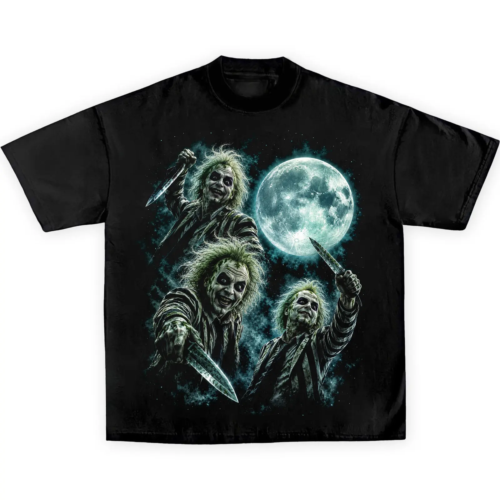 Beetlejuice Halloween Shirt Triple Moon Horror Movie Graphic Tee Vintage 90s Unisex