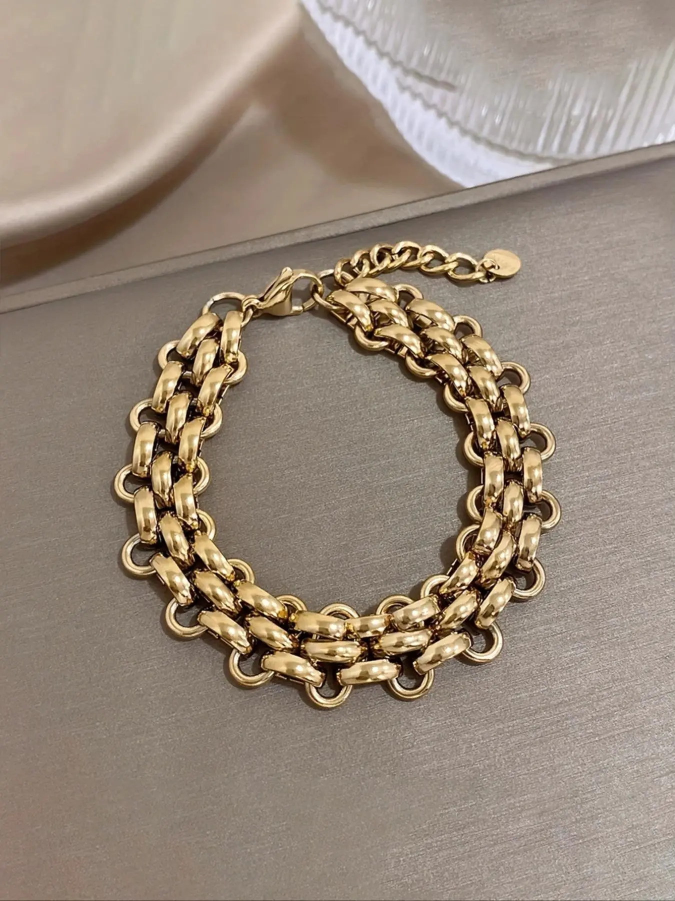 Stainless Steel Chain Bracelet, Metal Bracelet, Durable Bracelet, Fashionable Jewelry for Women & Men, Trendy All-match & Exquisite Jewelry for Birthday Gift, Stainless Steel Bracelets