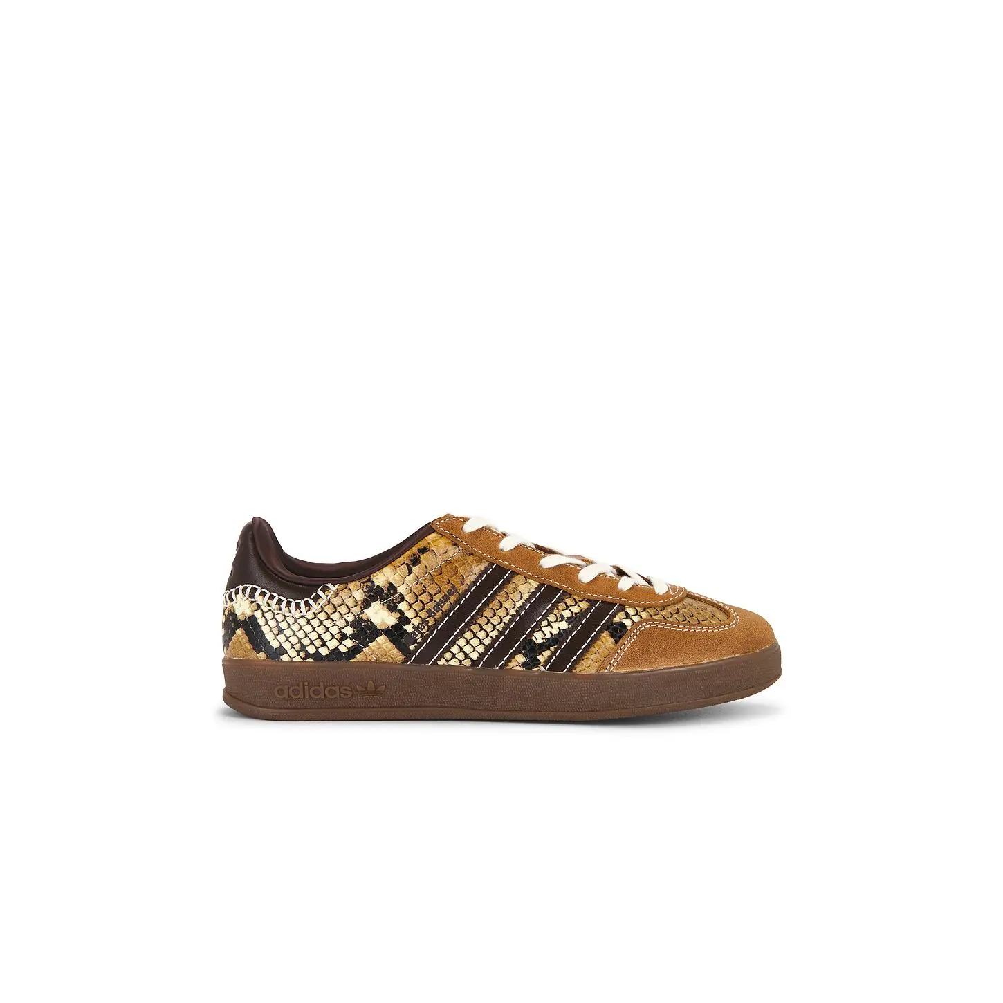 adidas by Wales Bonner Gazelle Snake Sneaker in Core Black, Wonder White, Dust Rust, & Collegiate Burgundy