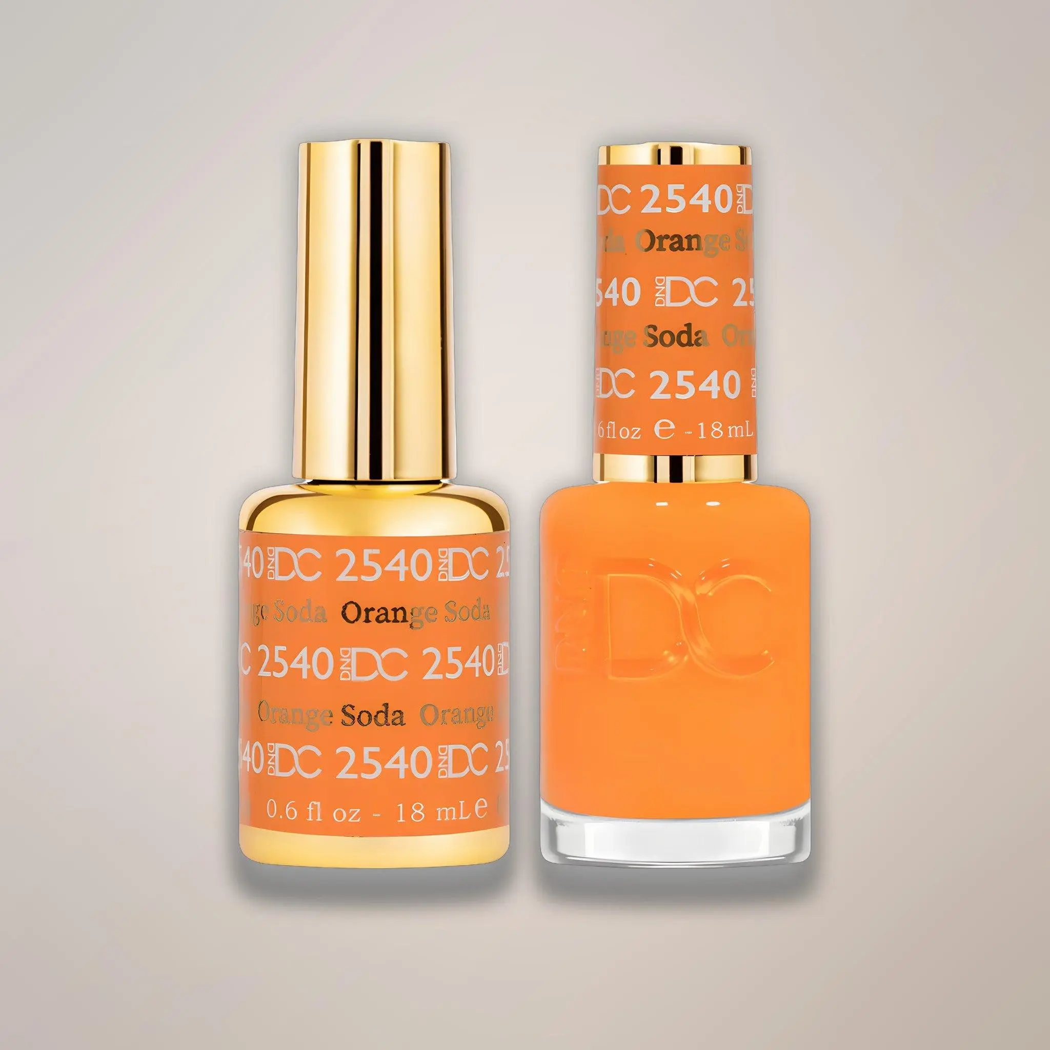 DND DC Duo - 2540 Orange Soda - Gel & Matching Lacquer Duo 0.5 oz