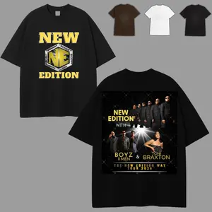 Yellow New Edition With Boyz II Men  Toni Braxton Tour 2026 T-Shirt, R&B Music Legends Concert Tee, Fan Shirt For 2026 Tour Shows