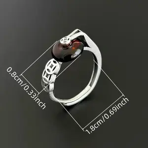 ' Vintage Rhodium-Plated Coin Ring - Retro Chinese Currency Suitable for Daily Wear & Special Occasions, Spring Accessory, Nostalgic Coinage Style