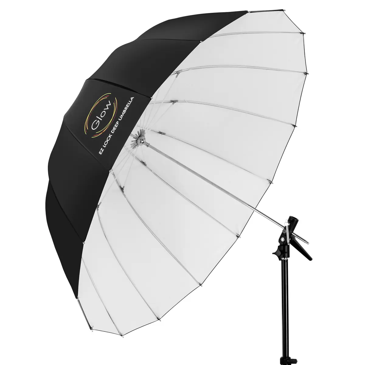 Glow 41" Medium Deep White Fiberglass Camera Umbrella - Easy Lock, Light, Comfortable Cover, Camera Photography Accessory