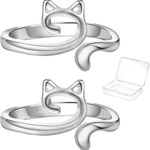 2 count Crochet Rings for Tension Control Adjustable Yarn Guide Rings with Cute Ear Design，Easy Crocheting Crochet Accessories Festival Gift