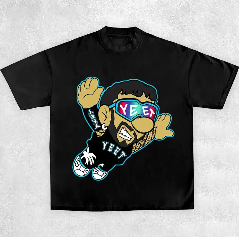 JEY USO-YEET TEE, Kids Adult Wrestling Tee, WWE Graphic Tee, 2025 Wrestler T-Shirt, Sports Shirt, Vintage Wresting Shirt, Wrestling Fan Gift, Casual Short Sleeve T-Shirt for Men and Women - Soft Cotton Comfortable Everyday Wear
