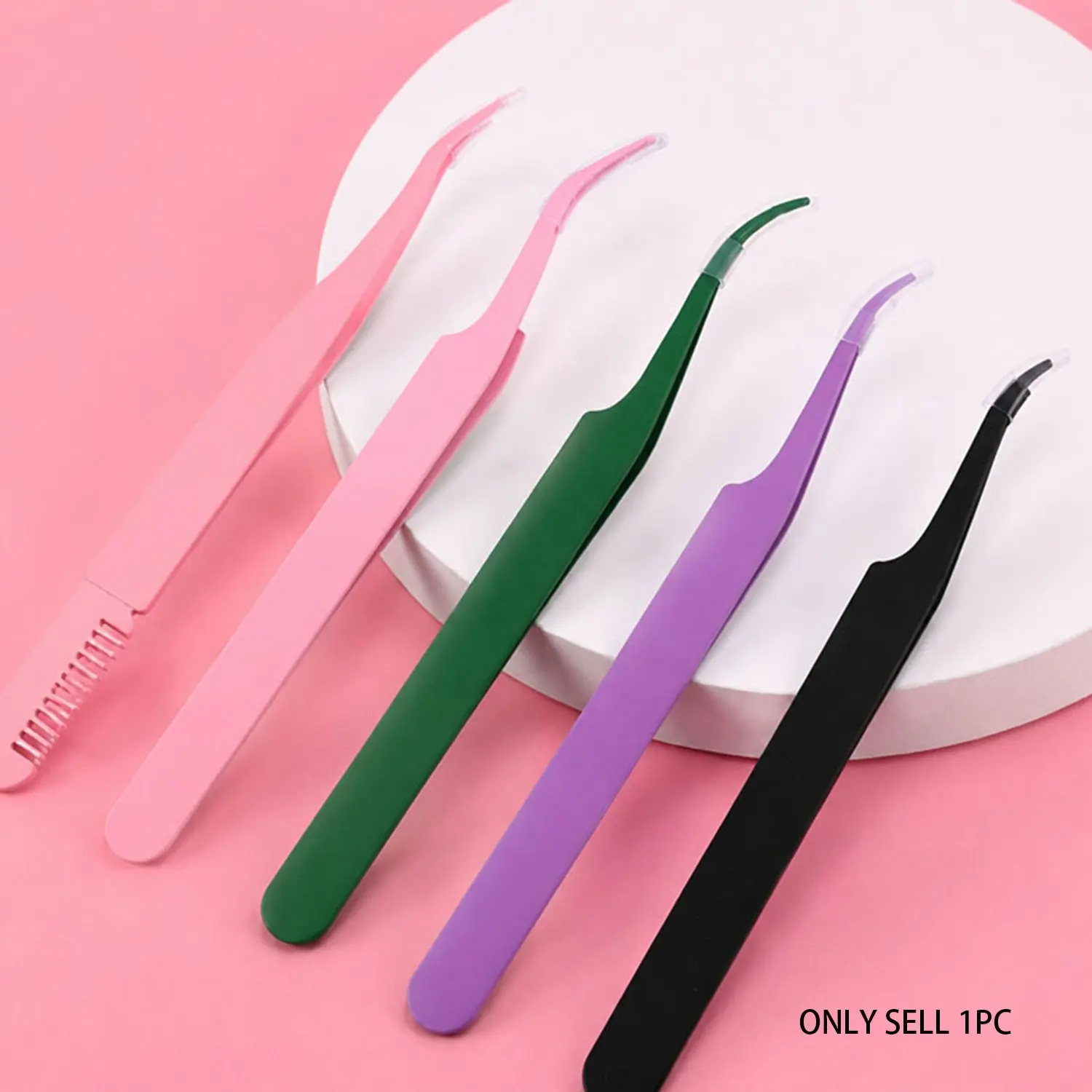 Professional Eyelash Extension Tweezers, Durable Precision Bent Design for Lash Extensions and False Lashes, Cosmetics Makeup Tools, Makeup Tool for Beauty Enthusiasts, Makeup Accessories